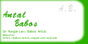 antal babos business card